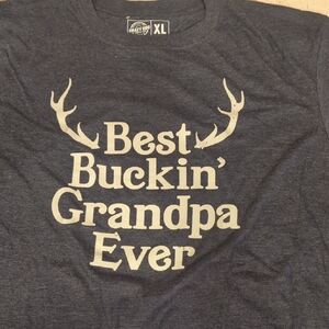 Crazy Dog T-Shirts Best Buckin' Grandpa Ever Tee - Blue